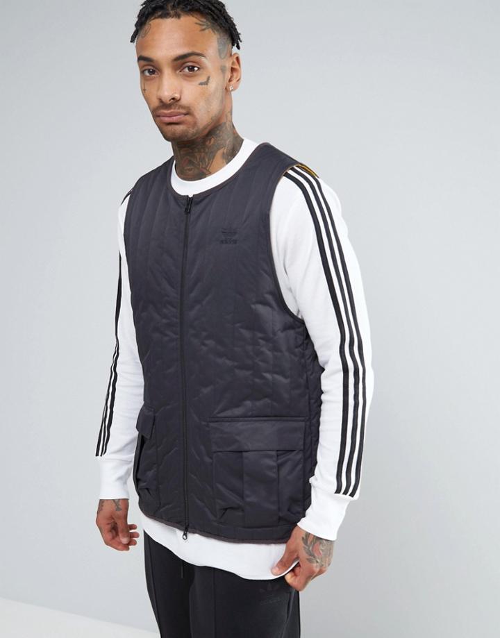 Adidas Originals Shadow Tones Quilted Tank In Gray Ce7112 - Gray