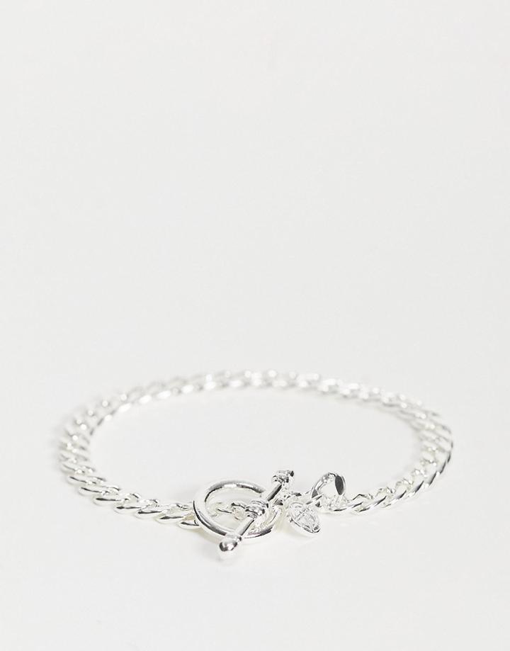 Chained & Able Cuban T-bar Chain Bracelet In Silver