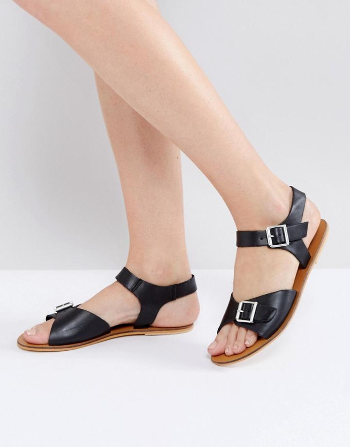 Warehouse Double Buckle Sandal - Black