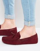 Asos Driving Shoes In Snake Effect - Red