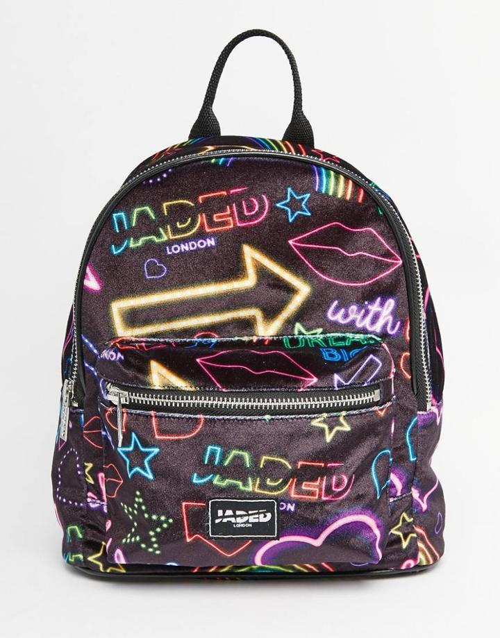 Jaded London Neon Signs Backpack - Black