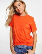 Jjxx Basic Crew Neck T-shirt In Red-orange
