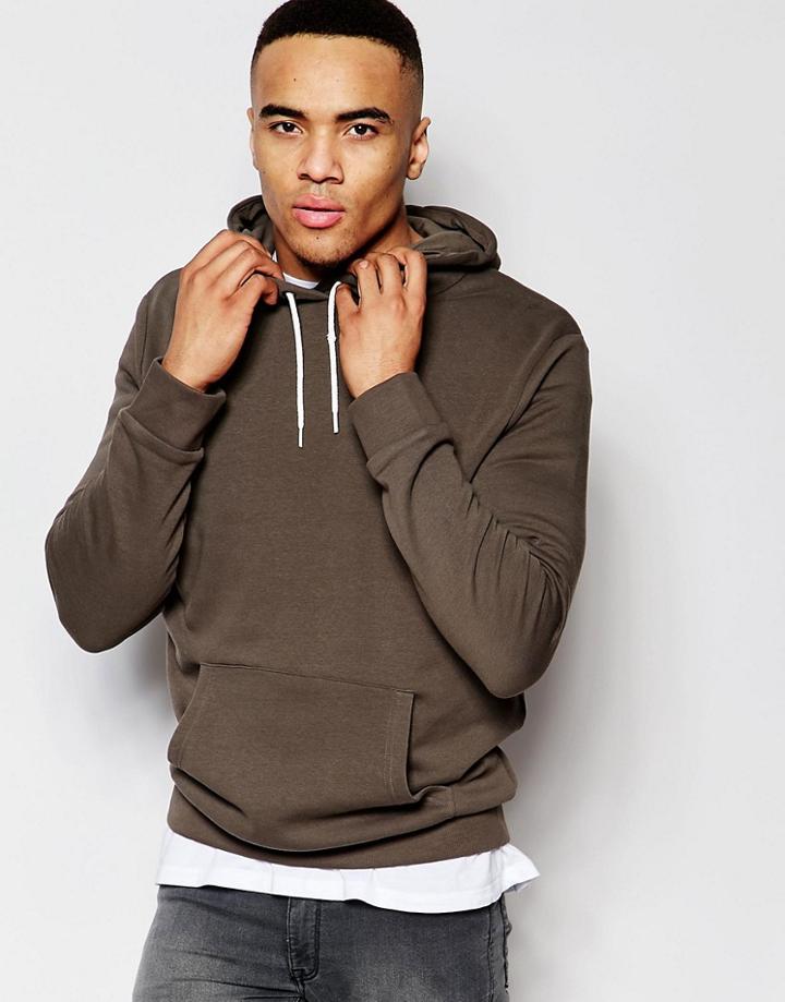 New Look Hooded Sweatshirt In Khaki - Green