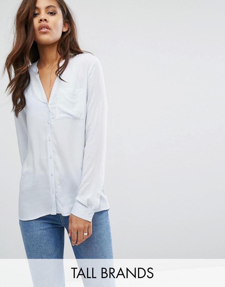 Vero Moda Tall Button Down Blouse - Blue