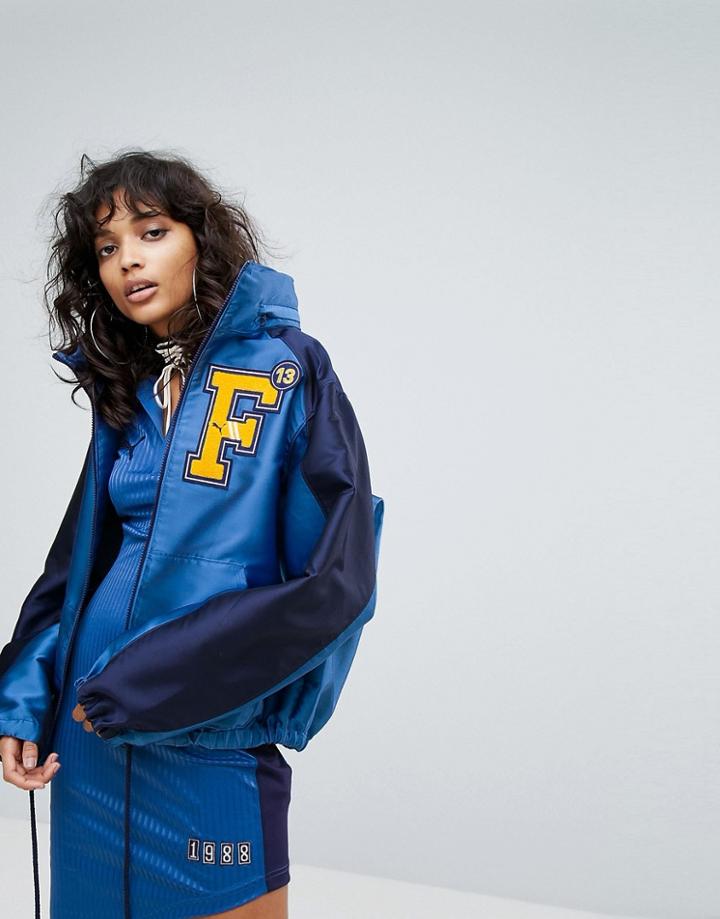 Puma X Fenty Satin Hooded Track Jacket - Blue