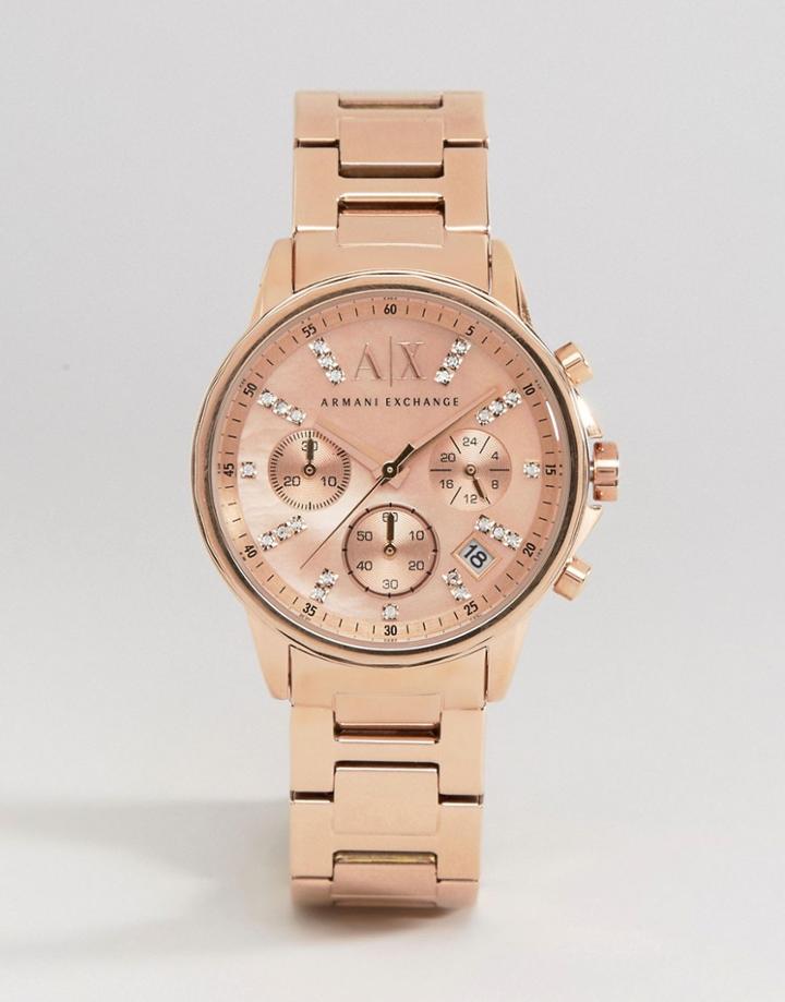 Armani Exchange Rose Gold Lady Banks Watch Ax4326 - Rose Gold