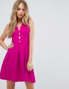 Adelyn Rae Serena Fit And Flare Scallop Dress - Pink