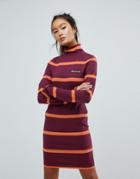 Ellesse Jersey Mini Dress With Roll Neck - Red