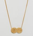 Katie Mullally Gold Irish 3p Double Coin Pendant Necklace - Gold