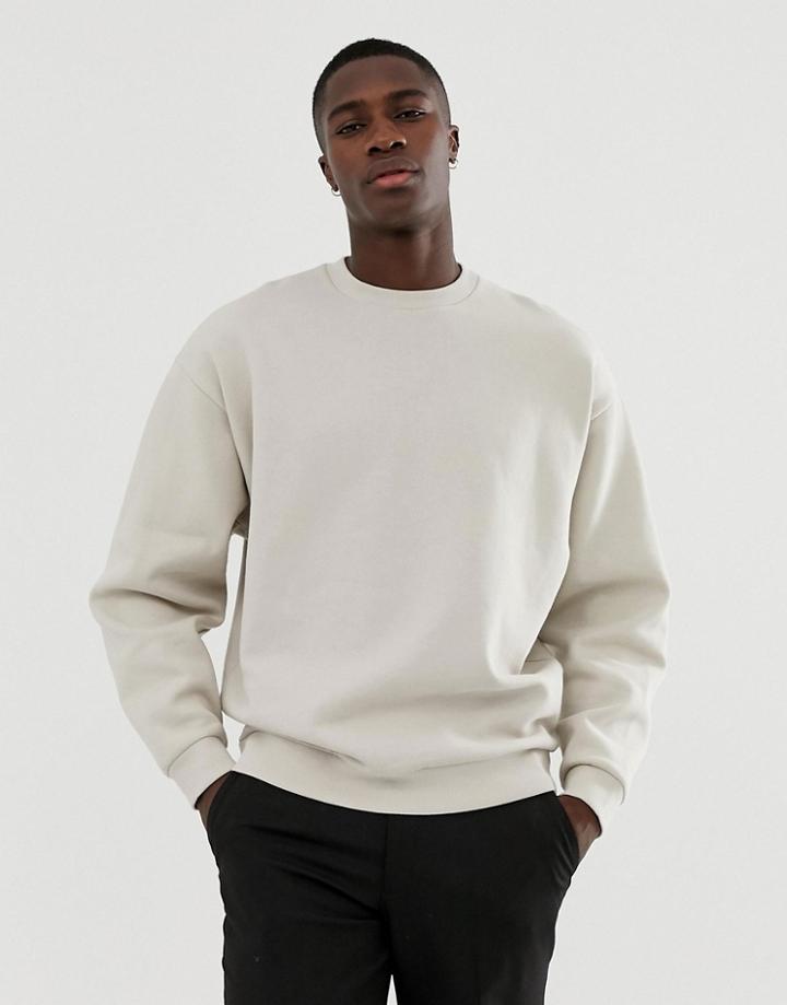 Asos Design Oversized Sweatshirt In Gray - Gray