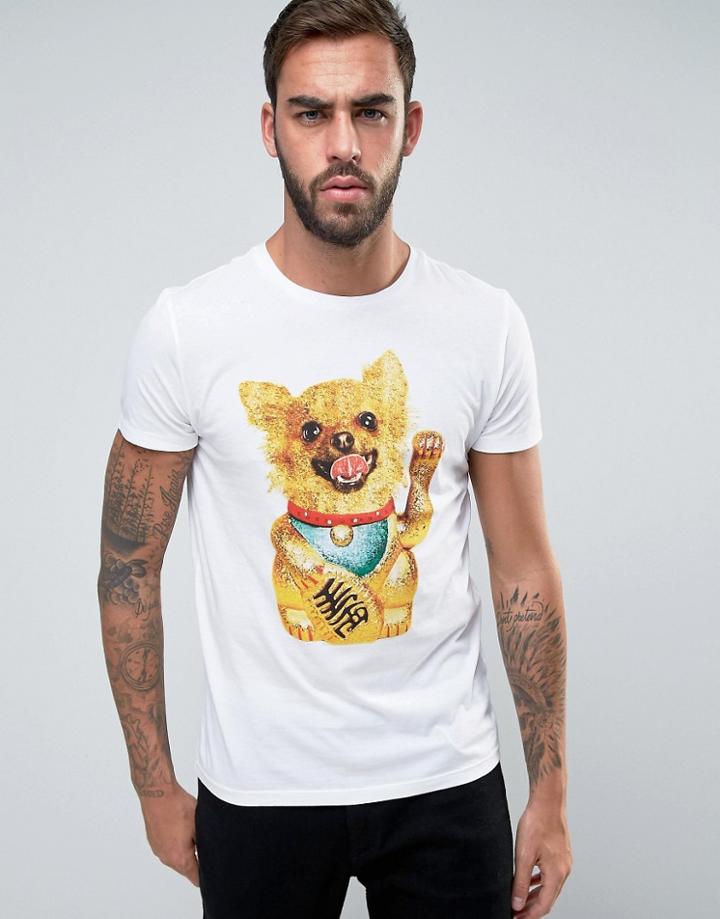 Boss Orange By Hugo Boss Dog Print T-shirt Regular Fit - White