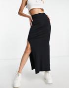 Noisy May Side Slit Midi Skirt In Black