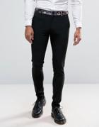 Asos Super Skinny Pant In Dark Floral Print - Black
