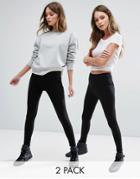 New Look 2 Pack Legging - Black