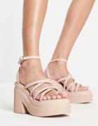 Kaltur Chunky Sandals In Pink Drench Recycled Pu