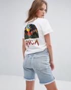 Rvca Boyfriend T-shirt With Palmistry Back Graphic - White