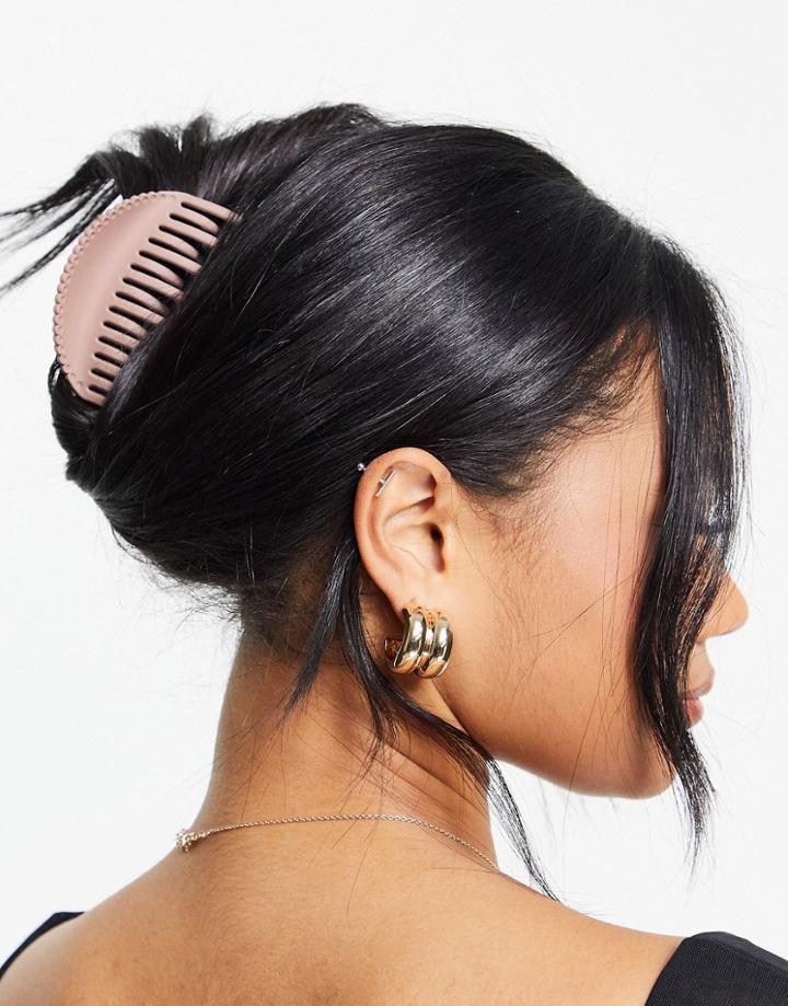 Designb London Hair Claw In Matte Beige-neutral
