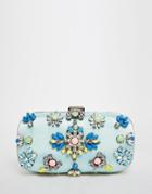 Asos Jewelled Box Clutch Bag - Blue