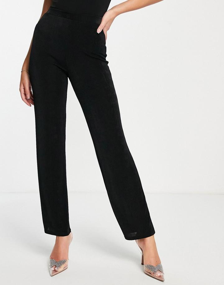 Asos Design Slinky Wide Leg Pants In Black