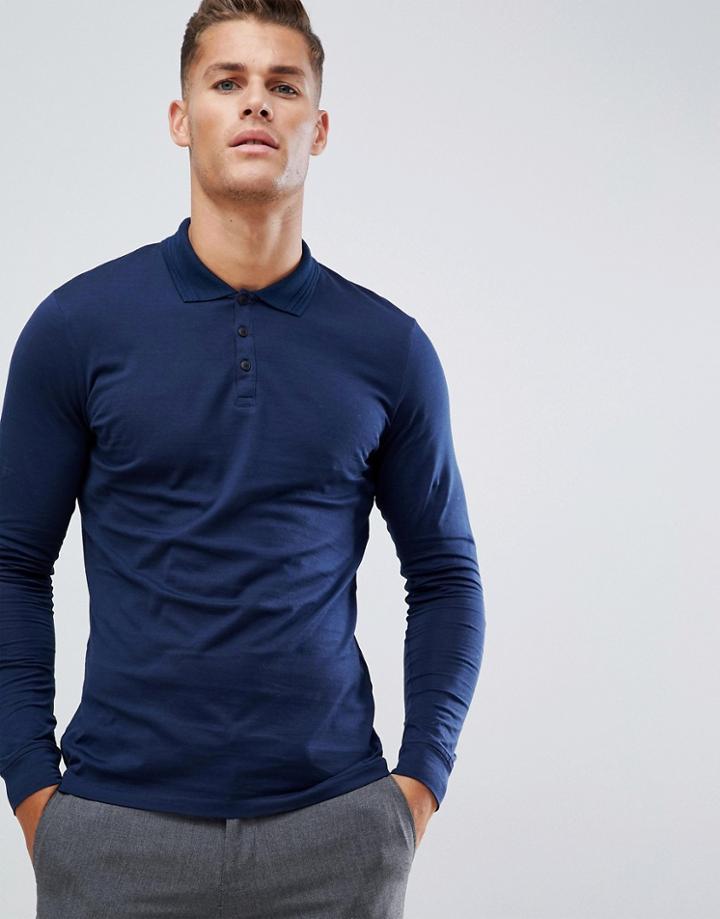 Jack & Jones Premium Long Sleeve Jersey Polo-navy