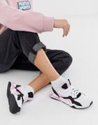 Puma Nova 90's Block White And Pink Sneakers - White