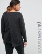 Junarose Wrap Back Knitted Sweater - Black