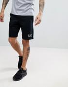 Ea7 Small Logo Sweat Shorts In Black - Black