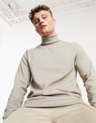 New Look Sweatshirt With Turtle Neck In Stone-neutral