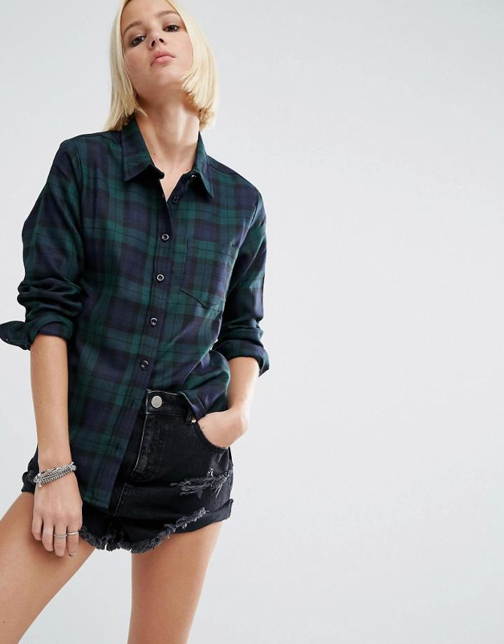 Uncivilised Crescent Check Shirt - Green