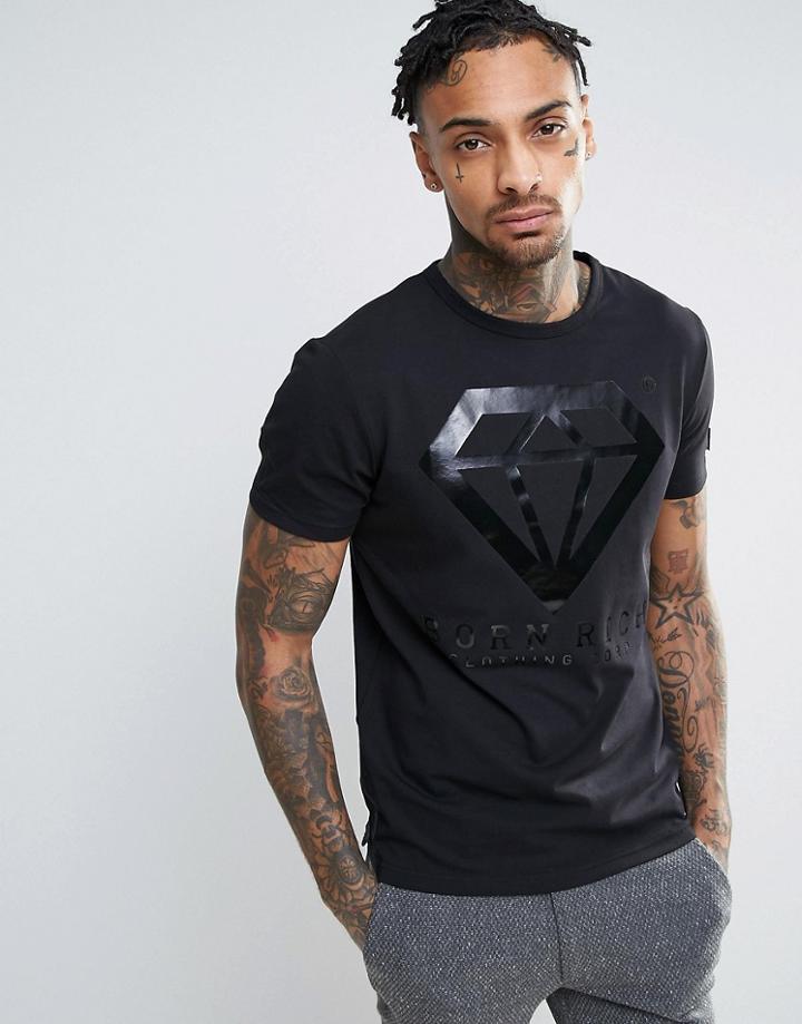Born Rich Chest Logo T-shirt - Black