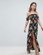 New Look Printed Maxi Beach Dress - Black