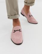 Office Lemming Bar Loafers In Pink Suede - Pink