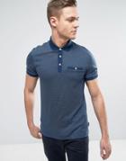 Ted Baker Pin Dot Polo With Pocket - Blue