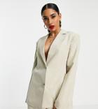 4th & Reckless Petite Twist Back Tailored Blazer In Beige - Part Of A Set-neutral