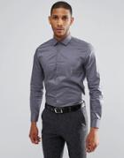 Moss London Skinny Smart Shirt With Stretch - Gray
