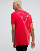 Asos Longline T-shirt With Heavy Distress And Back Triangle Print - Re