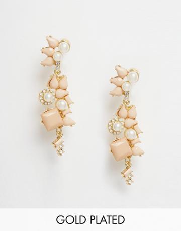 Neve & Eve Jewel Drop Earrings - Nude