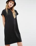Weekday High Neck T-shirt Dress - Black