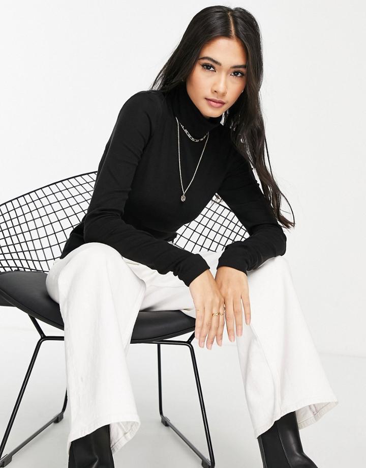 & Other Stories Ribbed Turtleneck In Black