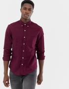 J.crew Mercantile Flex Slim Fit Oxford Shirt Button Down In Burgundy Marl - Red