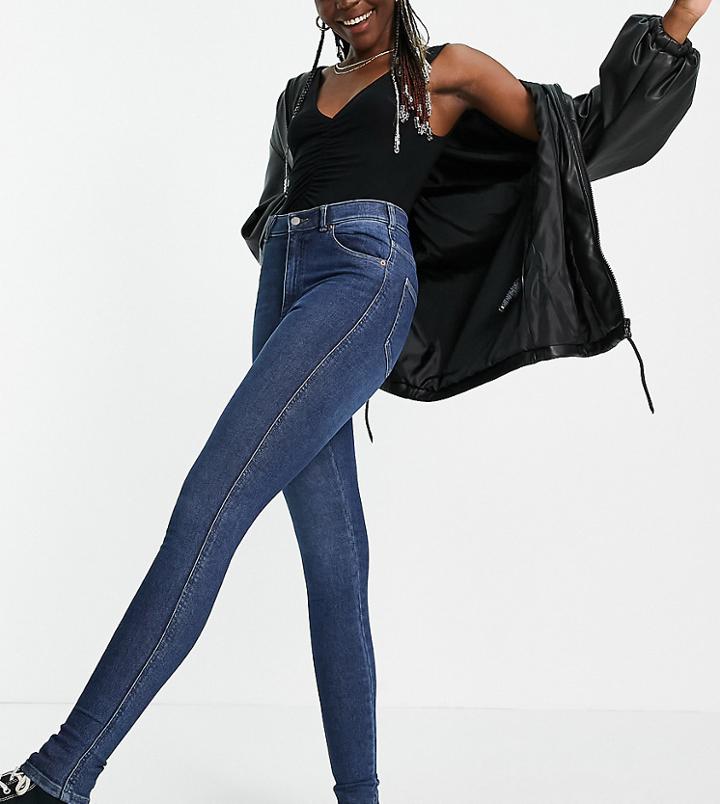 Dr Denim Tall Moxy Super High Rise Jeans In Dark Wash-blues