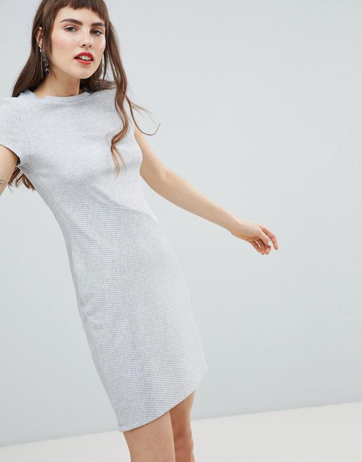 River Island Cap Sleeve T-shirt Dress-gray