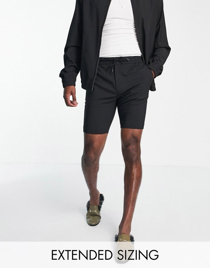 Asos Design Smart Skinny Shorts In Black - Part Of A Set