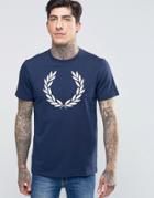 Fred Perry T-shirt With Laurel Wreath In Carbon Blue - Blue