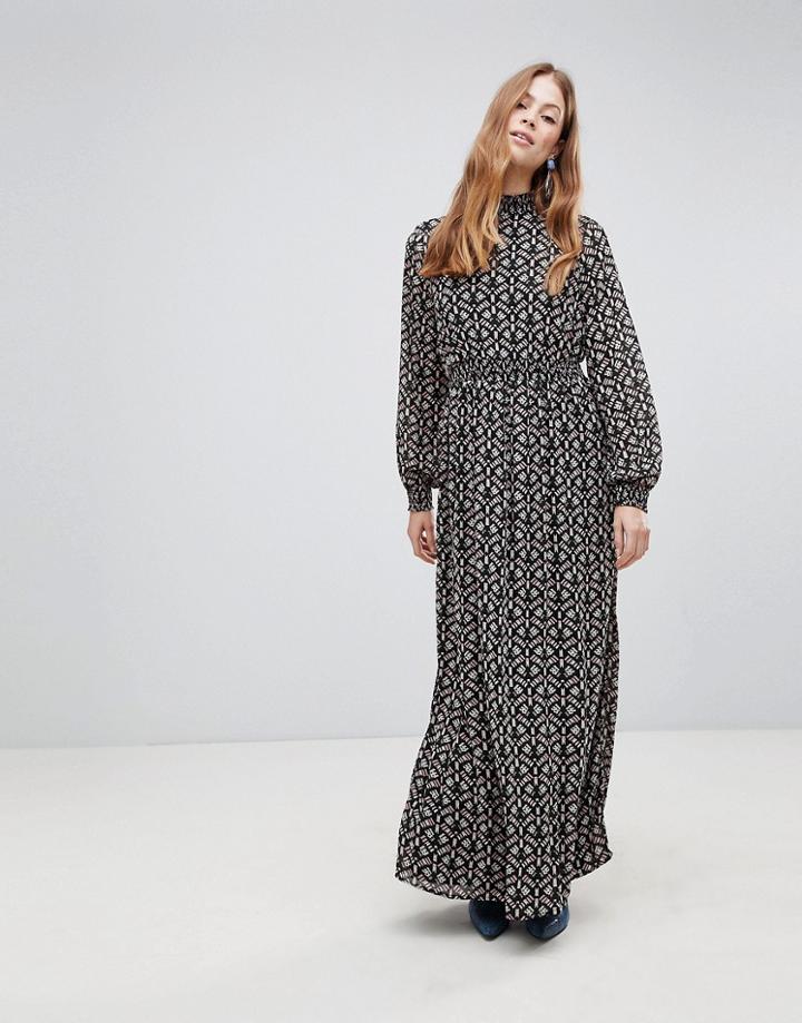 Vila Printed Maxi Dress - White