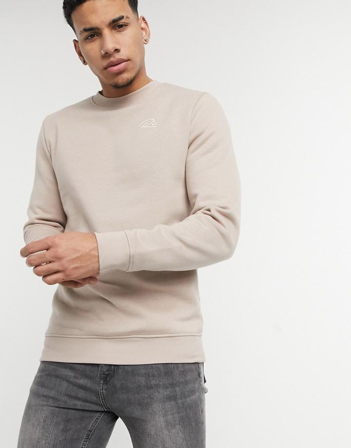 River Island Sweat In Stone-neutral