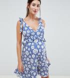 Asos Design Maternity Gingham Tie Strap Sundress - Multi