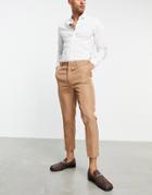 Asos Design Tapered Suit Pants In Camel Tonic-neutral