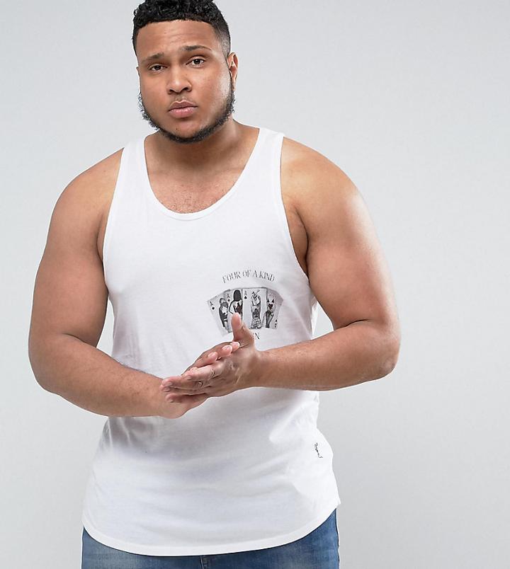 Religion Plus Tank With Playing Cards-white