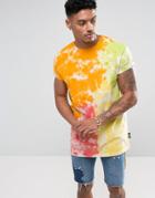 Jaded London T-shirt In Yellow Tie Dye - Yellow